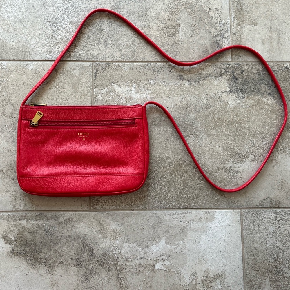 Fossil Vibrant Red Crossbody Bag